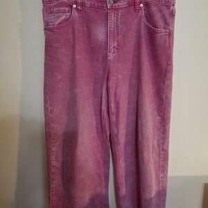 Gap Women's Pink Acid Wash Jeans Sz 34/18